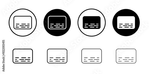 Subtitles icon Black and white outline vector