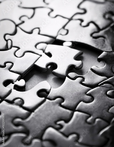 close-up of connected puzzle pieces, illustrating the concept of teamwork.