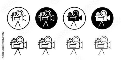 TV camera icon Black and white outline vector