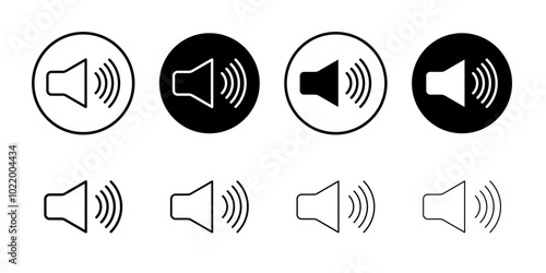 Volume icon Black and white outline vector