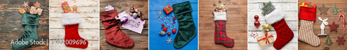 Set of many Christmas socks...