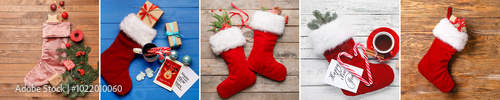 Set of many Christmas socks...