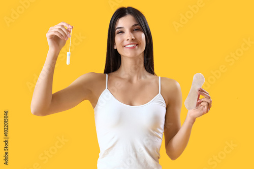 Young woman with menstrual ...