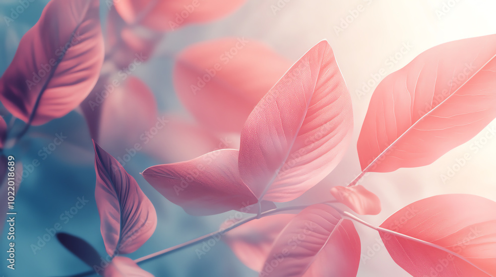 Soft and dreamy close-up of pastel leaves, showcasing delicate textures and gentle colors that evoke a serene ambiance. Soft and dreamy close-up of pastel leaves, showcasing delicate textures and gentle colors that evoke a serene ambiance.