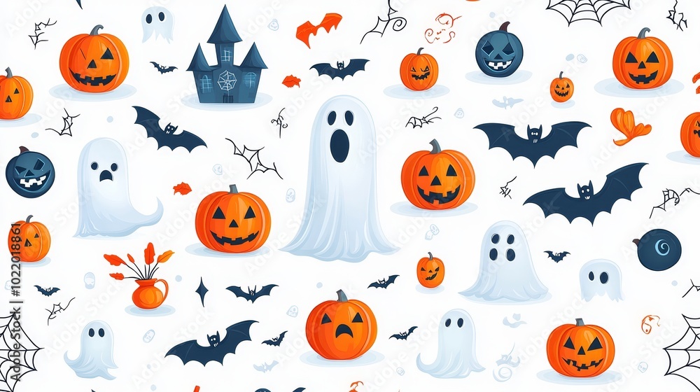 Dark and Mysterious Halloween Seamless Design Dark and Mysterious Halloween Seamless Design