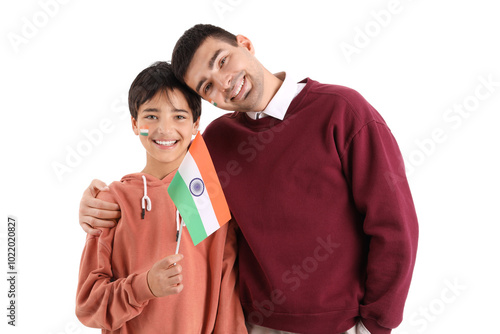 Little boy with his father ...