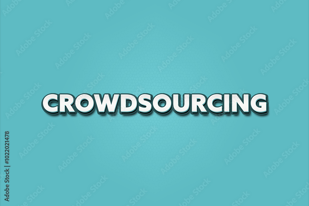 Crowdsourcing. A Illustration with white text isolated on light green background. Crowdsourcing. A Illustration with white text isolated on light green background.