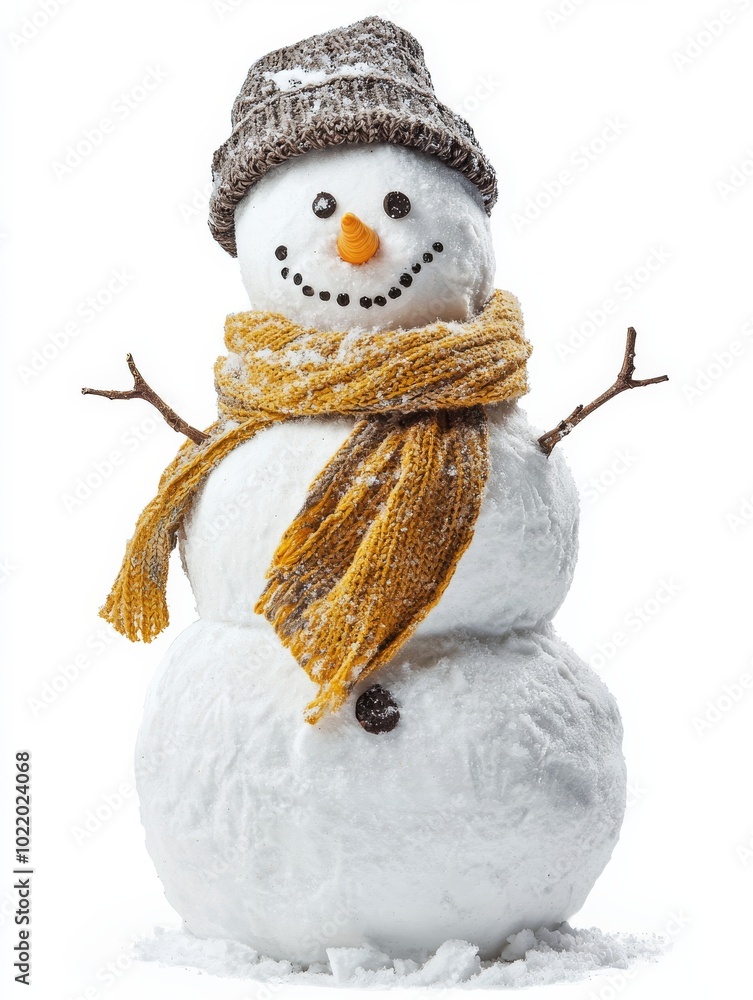 Obraz premium a snowman isolated on white background 