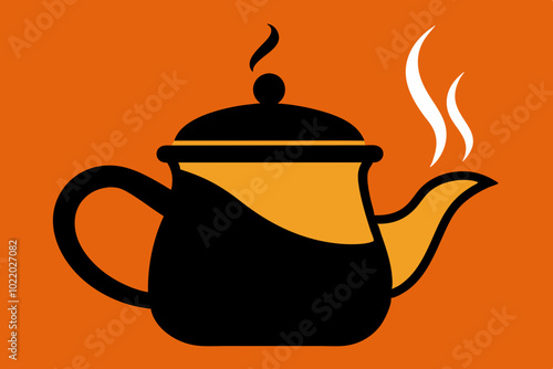 masala chai silhouette vector illustration