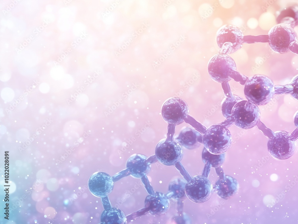 Abstract Science atoms and molecules. View of Human Genome Structure on Light Background Abstract Science atoms and molecules. View of Human Genome Structure on Light Background