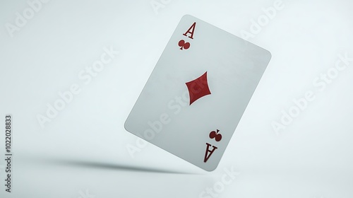 A single ace of diamonds playing card isolated on a white background. photo