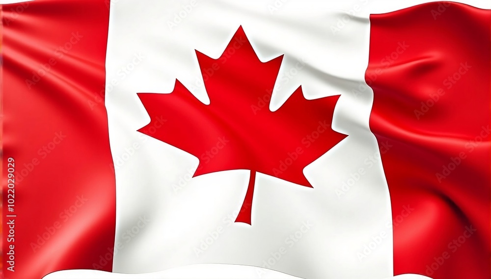 Close-up of Waving Canadian Flag. for banner Background design Close-up of Waving Canadian Flag. for banner Background design