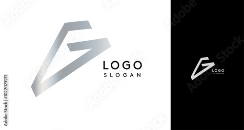 Shiny chromatic letter G, metallic monogram with shiny chrome iridescent gradient for streetwear fashion, music label, skate brand, urban art, graffiti-inspired products, modern tech company