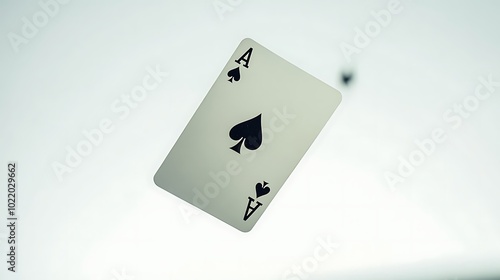 An ace of spades playing card against a white backdrop. photo