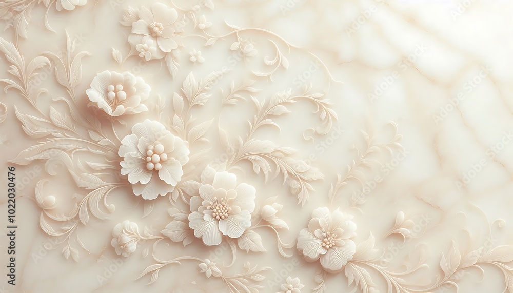 Ivory Marble with Delicate Floral Engravings,generative ai
Ivory Marble with Delicate Floral Engravings,generative ai