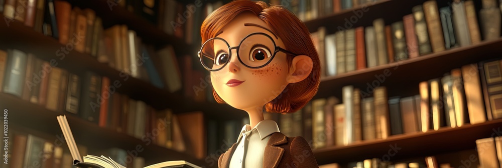 3d animated cartoon of librarian 3d animated cartoon of librarian