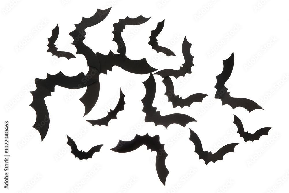 Paper bats for Halloween party on white background Paper bats for Halloween party on white background