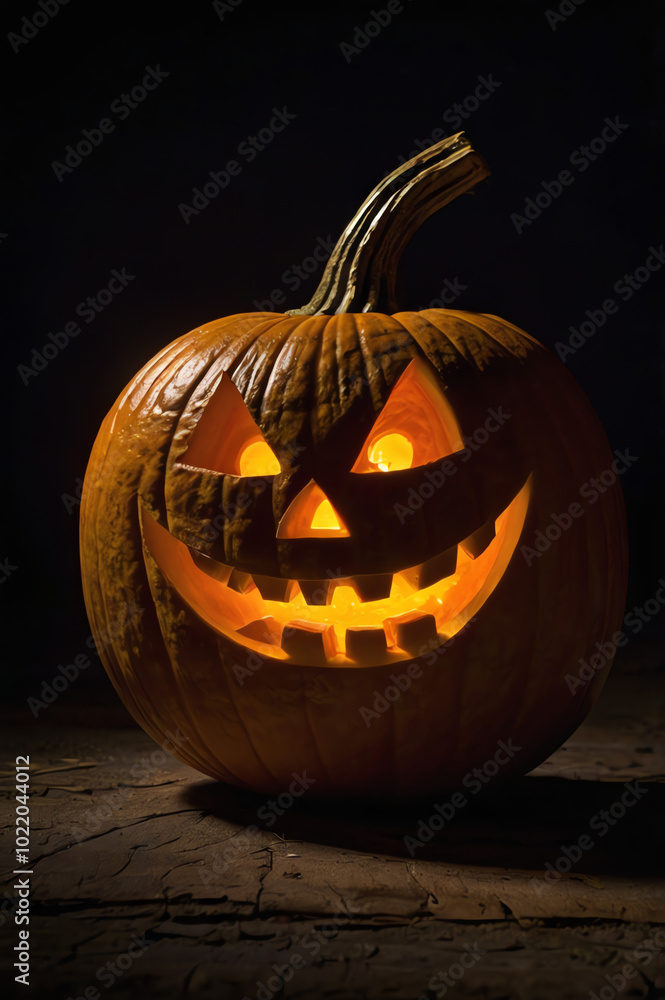 jack o lantern, carved halloween pumpkin on a black background jack o lantern, carved halloween pumpkin on a black background