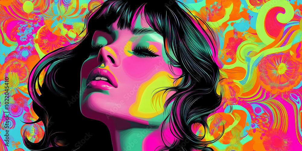 portrait of a retro woman with makeup, ai generated. portrait of a retro woman with makeup, ai generated.