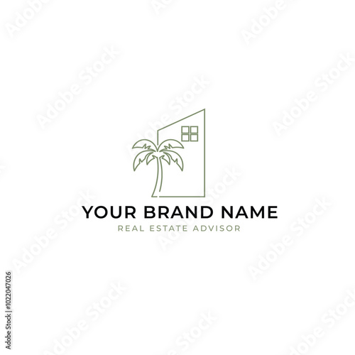 Palm tree real estate logo photo