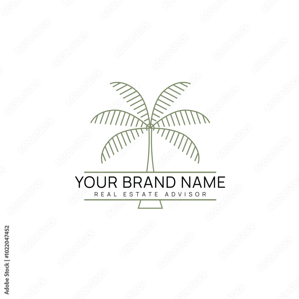 Palm tree real estate logo Palm tree real estate logo