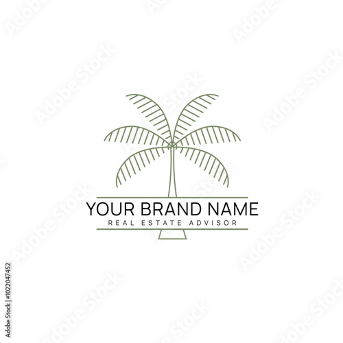 Palm tree real estate logo photo