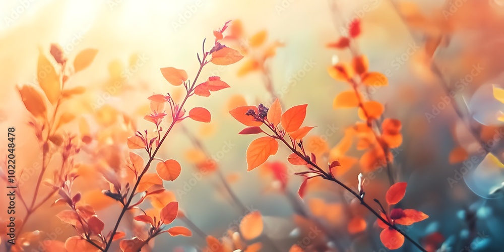 Sunlit Autumn Leaves, Golden Hues Sunlit Autumn Leaves, Golden Hues