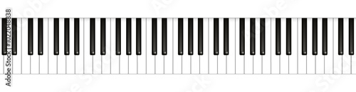 Piano keyboard. Top view. Vector piano keys. Music instrument. EPS 10