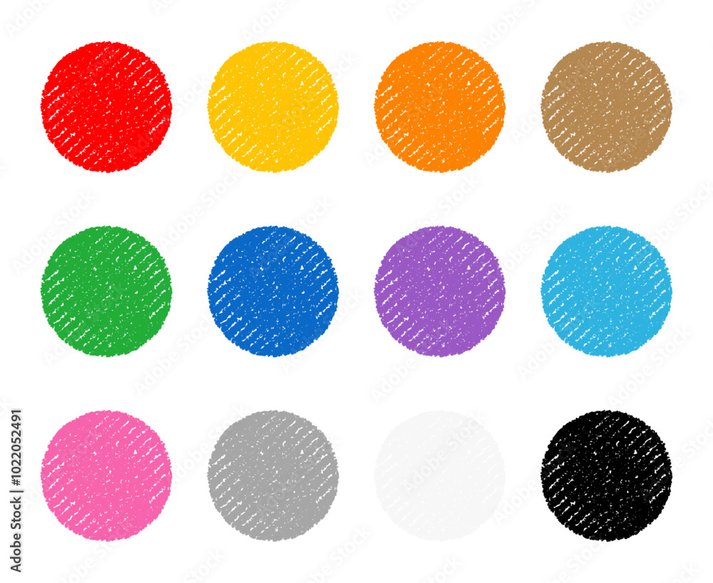 クレヨンで描いた円のセット クレヨンで描いた円のセット