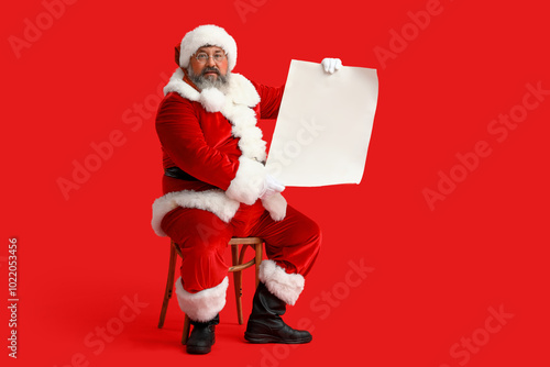 Santa Claus with blank lett...
