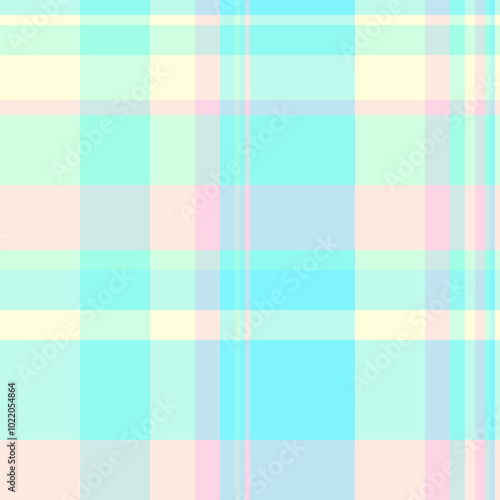 Group check textile vector, reel fabric seamless pattern. Design tartan texture plaid background in light and teal colors.