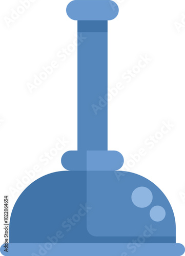 Blue plunger standing on a white background, a simple yet effective tool for unclogging drains