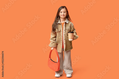 Cute little girl in stylish...