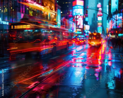 Urban Night Safari, vibrant colors, dynamic scenes, city backdrop, photography