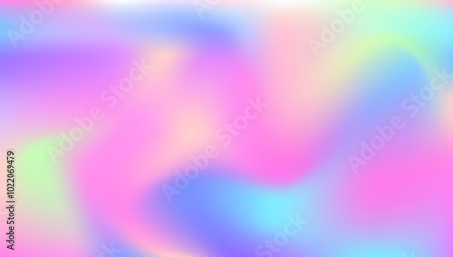 Hologram Gradient. Purple Blur Background. Girlie Foil. Pearlescent Texture. Metal Shapes. Shiny Spectrum Illustration. Abstract Texture. Trendy Flyer. Pink Hologram Gradient
