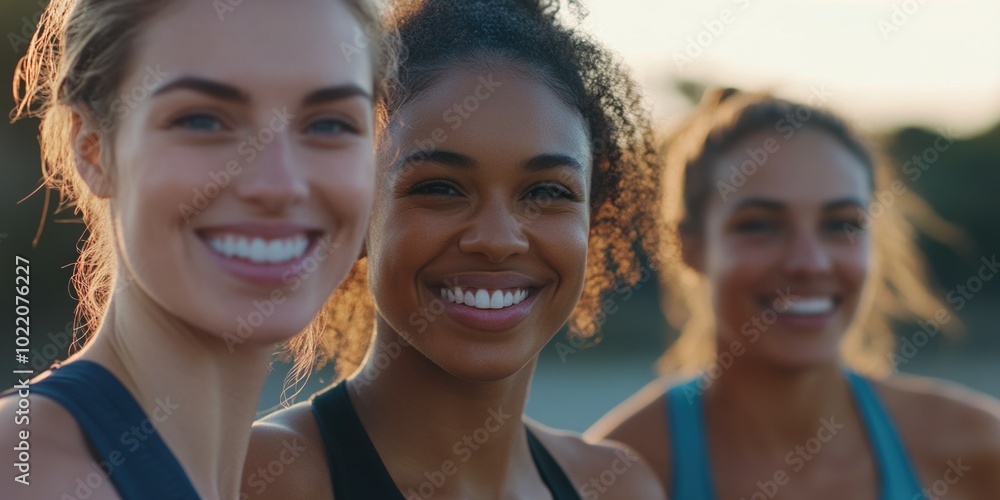 Fototapeta premium Athletic Pair: Joyful Teammates