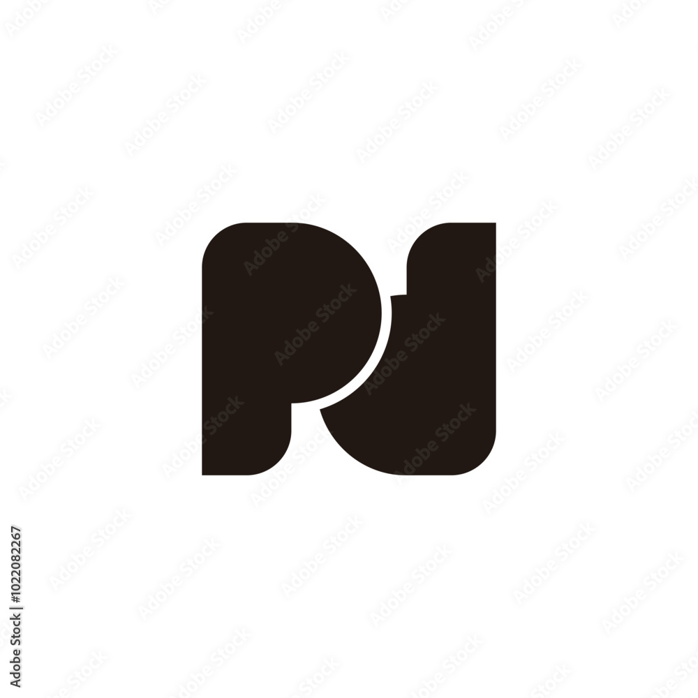 letter npd simple geometric doodle logo vector letter npd simple geometric doodle logo vector
