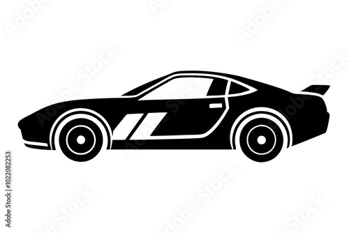 A amazing racing car image in silhouette vector illustration