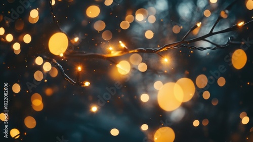 Wallpaper Mural Warm glowing string lights in a cozy outdoor setting capturing the magic of the holiday season and festive spirit, concept of merry christmas and happy new year ai Torontodigital.ca