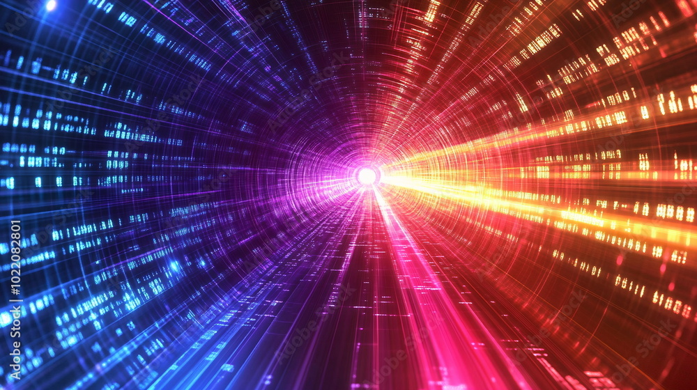 Futuristic Abstract Digital Data Streams and Networks Futuristic Abstract Digital Data Streams and Networks