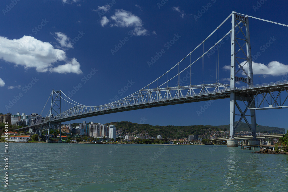 Hercilio Luz Bridge in Florianopolis Santa Catarina Brazil. Hercilio Luz Bridge in Florianopolis Santa Catarina Brazil.