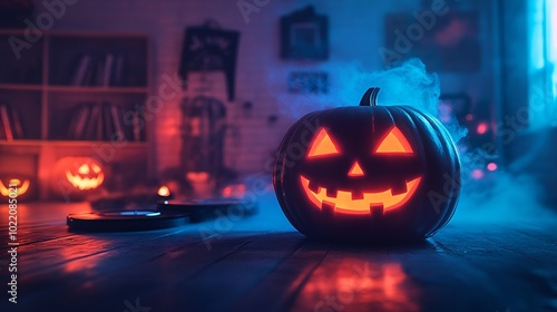 Wallpaper Mural Neon Halloween background Torontodigital.ca