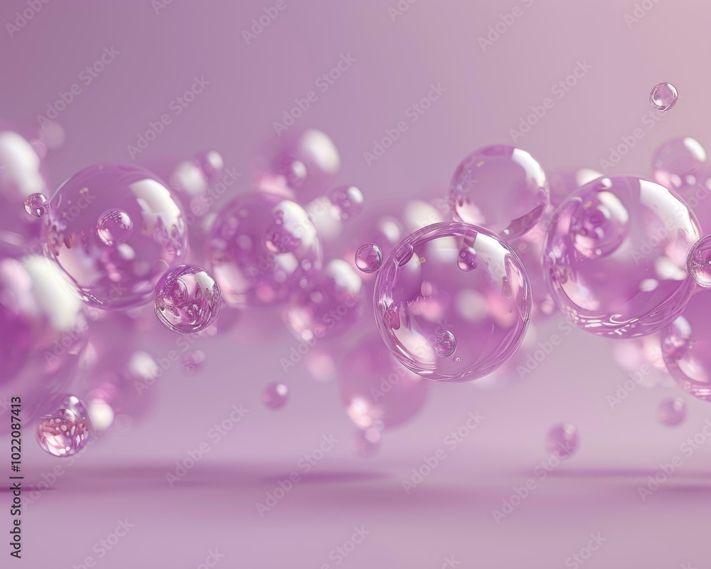 Abstract pink bubbles floating. AI. Abstract pink bubbles floating. AI.