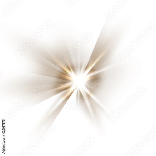 Golden Radiant Light Burst with Dynamic Beams Effect