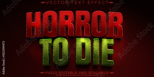 Halloween monster text effect, editable horror and scary text style