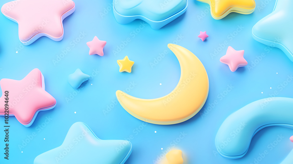 Colorful stars and moon shaped candies Colorful stars and moon shaped candies