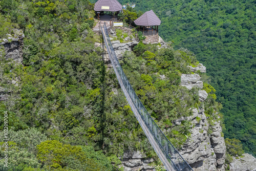 Lake Eland Nature reserve in Oribi gorge with a hanging suspension bridge photo