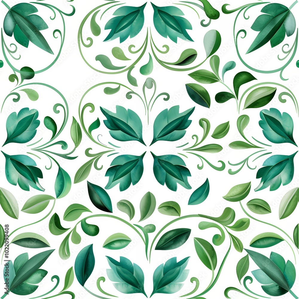 Ethnic folk ceramic tile in talavera style with green floral ornament. Italian pattern, traditional Portuguese and Spain decor. Mediterranean porcelain pottery isolated on white background Ethnic folk ceramic tile in talavera style with green floral ornament. Italian pattern, traditional Portuguese and Spain decor. Mediterranean porcelain pottery isolated on white background