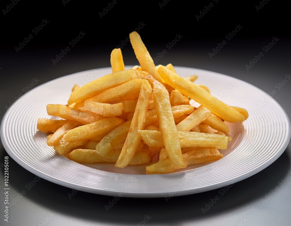delicious French fries on white plate delicious French fries on white plate