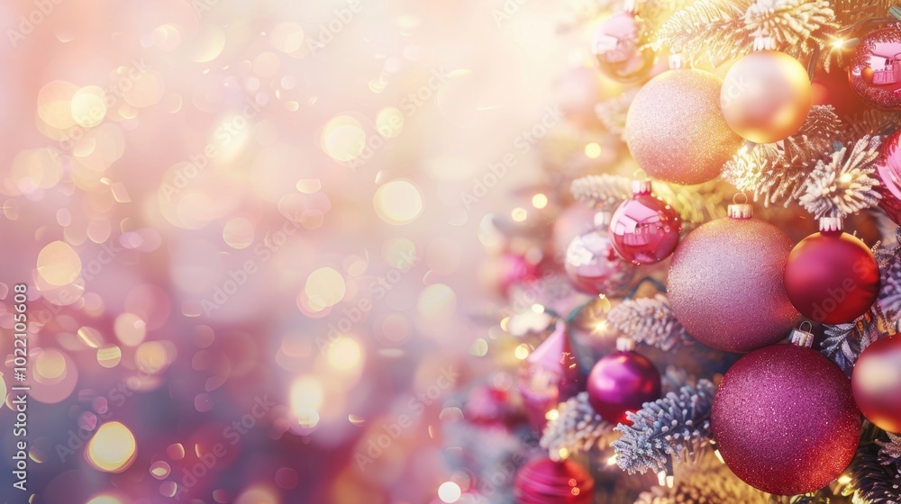 Festive Christmas Tree with Ornaments and Soft Lights Festive Christmas Tree with Ornaments and Soft Lights